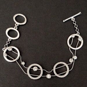 Swarovski Silver Circle Link Bracelet